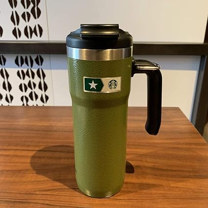 Amazon Starbucks スターバックス スタバ Stanley スタンレー タンブラー ステンレス グリップ付き oz 591ml シンプル 食器 アウトドア トラベル 水筒 緑 グリーン 米 アメリカ 限定 コーヒー 海外限定 ノーブランド品 タンブラーグラス 通販