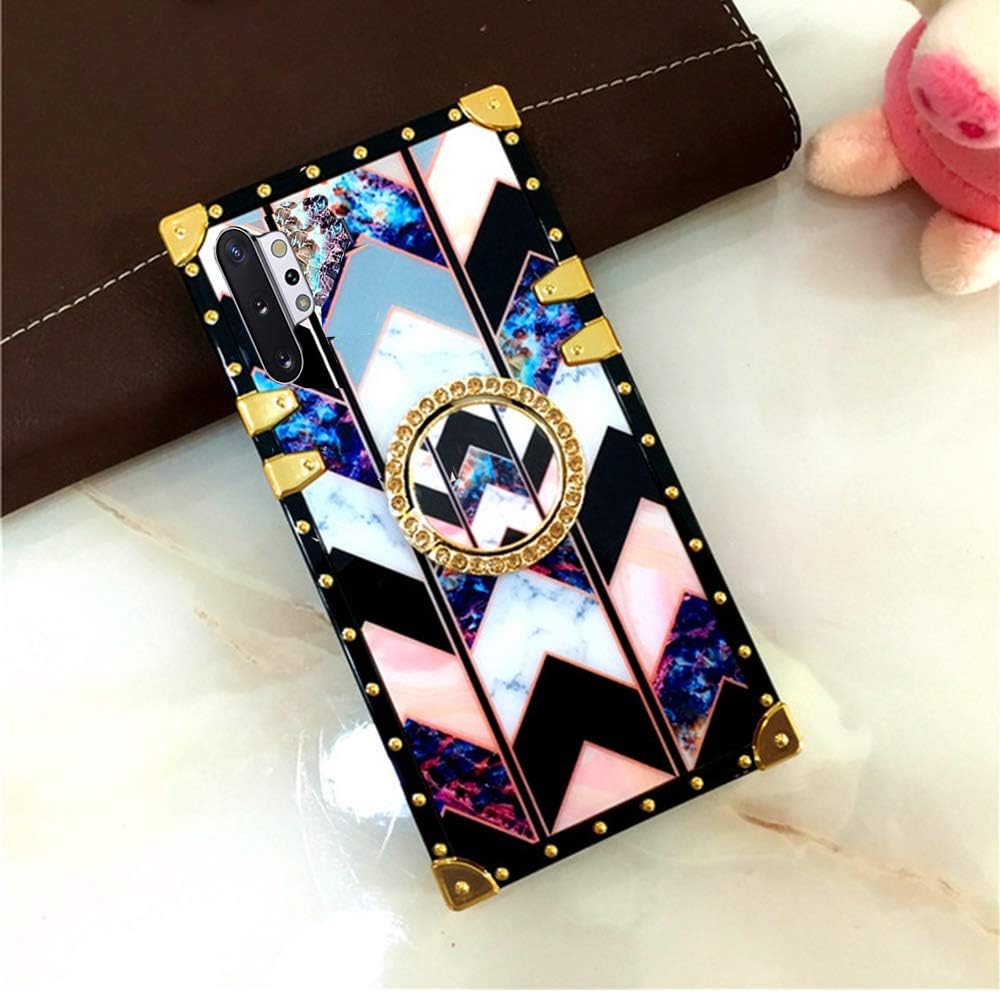 KAPADSON for Samsung Galaxy s9 Plus Newest Retro Skin Design TPU Gold Square Corner Protective Back Case - Marble