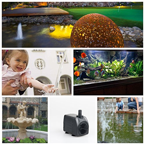 Maxzone 400 GPH (1500L/H, 25W) Submersible Water Pump- Ultra Quiet For Pond, Aquarium, Fish Tank Fountain, Powerful Water Pump with 6ft (1.8m) Power Cord - Thumbnail 5