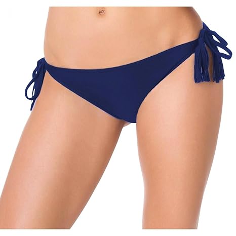 Aquarti Damen Bikini-Hose Seitlich Gebunden Fransen