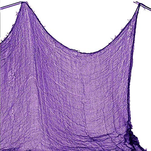 zhihu 2 PCS Super Size 180"-300" Creepy Halloween Creepy Gray Black Purple White Cloth for Halloween Party Supplies & Decorations (180inch, Purple)