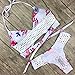 Women Floral Printed Two Piece Swimsuit Cross Padding Bikini Set