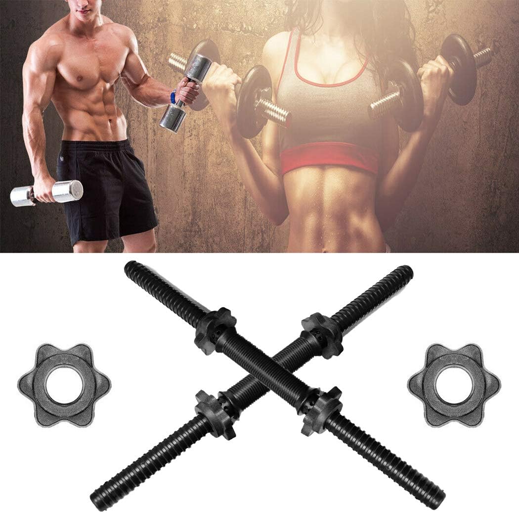 SEXYFROM Pair of 18" Threaded Dumbbell Handle with Collars, Black