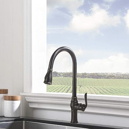 Comllen Best Antique Single Handle Solid Brass Pull Out Sprayer Oil Rubbed Bronze Kitchen Faucet Tall Bronze Kitchen Sink Faucet Without Deck Plate Comllen Best Antique Single Handle Solid Brass Pull Out Sprayer Oil Rubbed Bronze Kitchen Faucet Tall Bronze Kitchen Sink Faucet Without Deck Plate