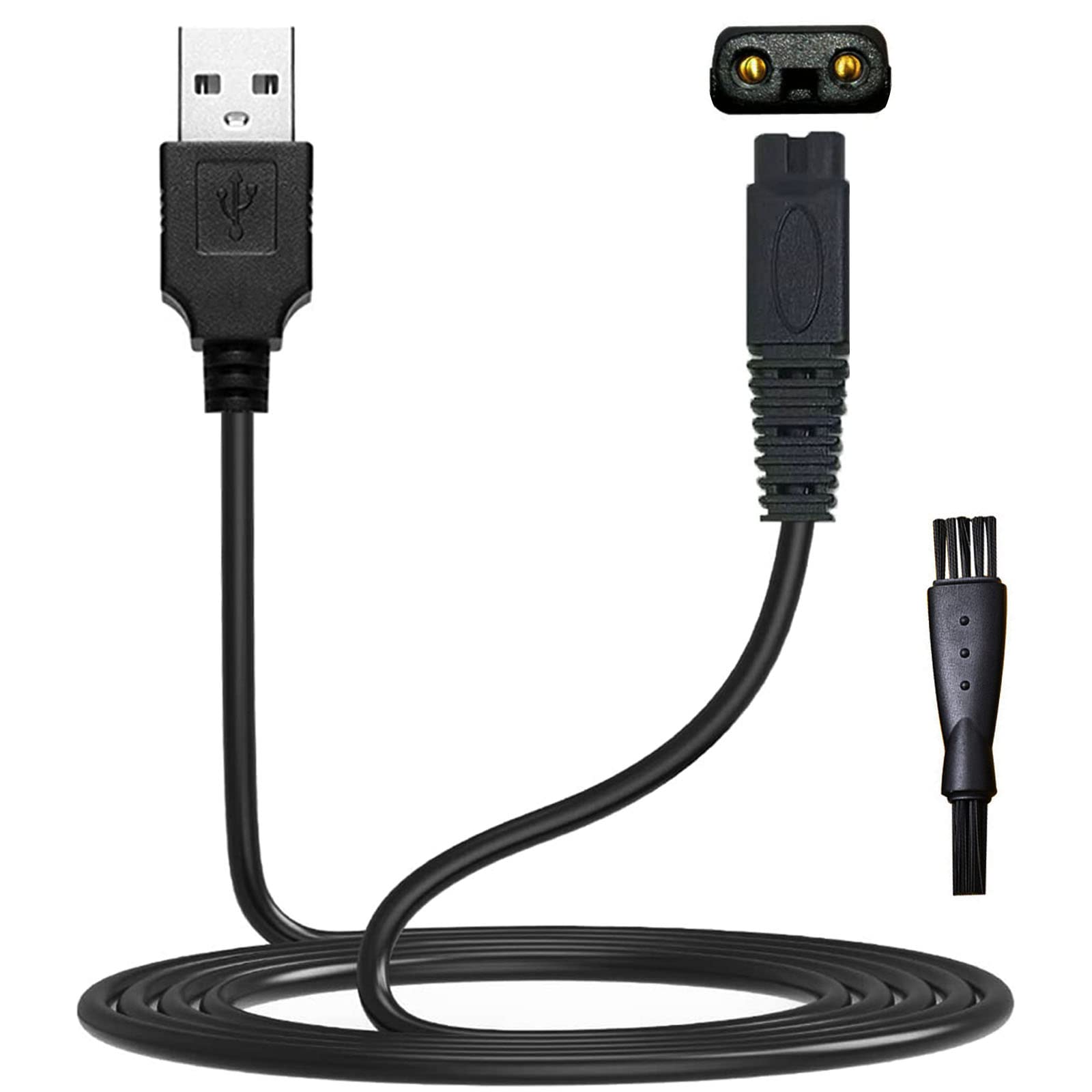 Photo 1 of LinMei Shaver Charger Cord for Microtouch Solo Electric Shaver Solo Trimmer USB Charging Cable Solo Razor Charger 31.5 in with Cleaning Brush