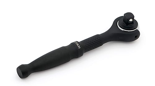 Titan 11313 1/4-inch aandrijving x 4-inch 90-tand draaibare kop micro ratel - zwart, fabriek