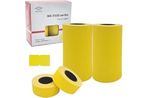 Motex 1 Line Fluorescent Yellow Labels - Fluorescent Yellow 10,000 Blank Price and Date Gun Labels, Fits MX-5500 and Perco 1 Line Price and Date Guns