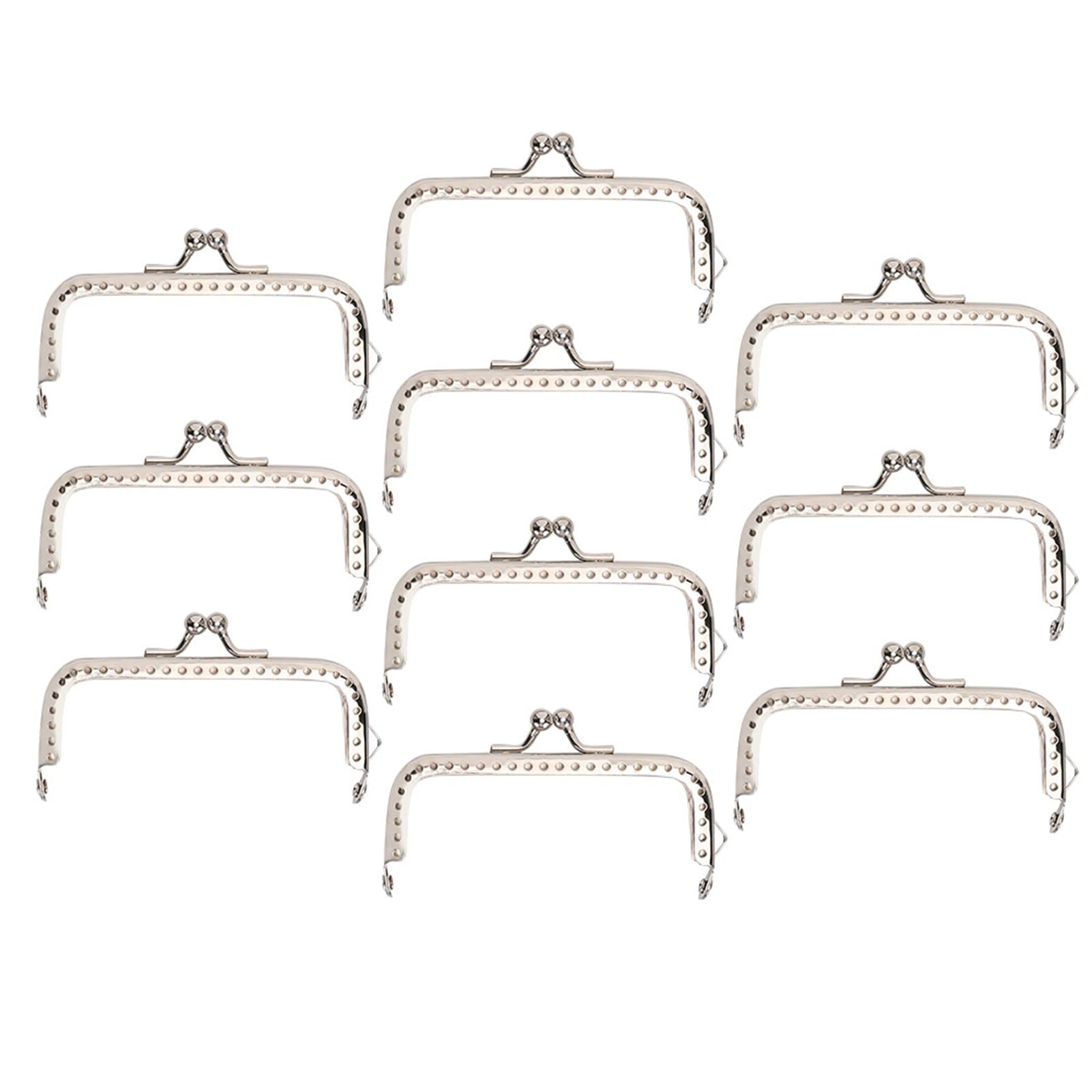 10pcs 8.5cm Square Metal Frame Purse Frame Coin Bag Frame Clasp Lock Clip for Purse Bag Making DIY Craft Supplies