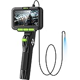 Zealtron Two-Way Articulating Borescope with Light, 3.9mm Articulating Probe Industrial Endoscope Camera with 3.3ft/1m Self-Resetting Tube, 5" IPS Screen Inspection Camera with Light for Engine/Pipe