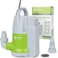 Green Expert 1/4HP Submersible Sump Pump Built-in Float Switch Manual Automatic Flow 2000GPH 25-Foot Power Cord for Easy Water Removal Portable Utility Pump for Pool backyard Flooded Basement draining