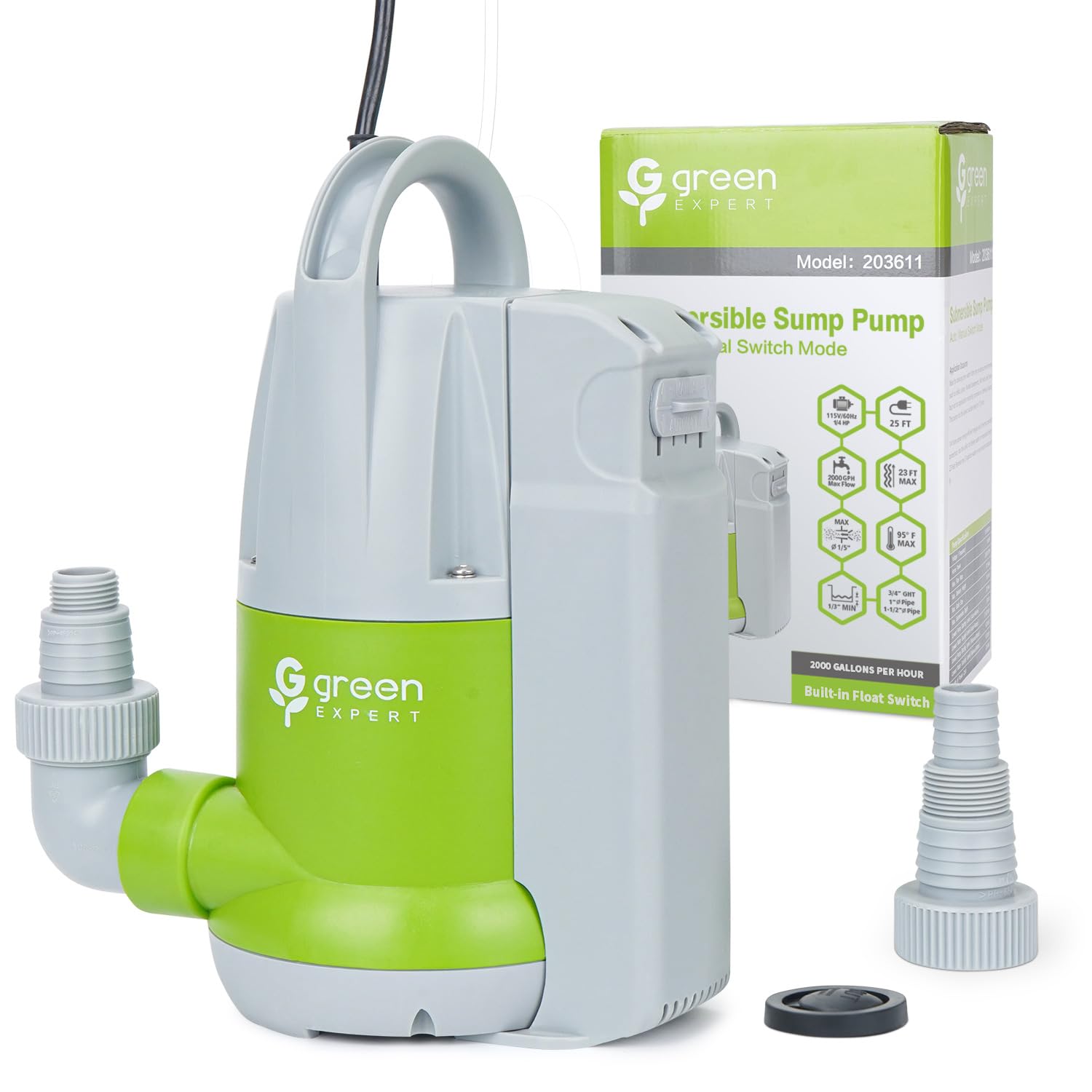 Clarke PSD1A 1¼" 800W 91Lpm 30m Submersible Head Stainless Steel Clean Water Pump With Float Switch (230V) - Machine Mart