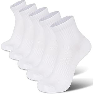 ZASFOU Athletic Ankle Socks for Men Cozy Cotton Socks with Cushion Breathable Sports Running Socks Gifts for Men 5 Pack
