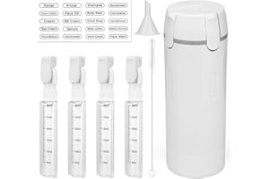 Sinbana 4 in 1 Travel Dispenser Bottles for Toiletries, Refillable Leak-Proof Travel Size Pump Bottles Space-Saving Compact C