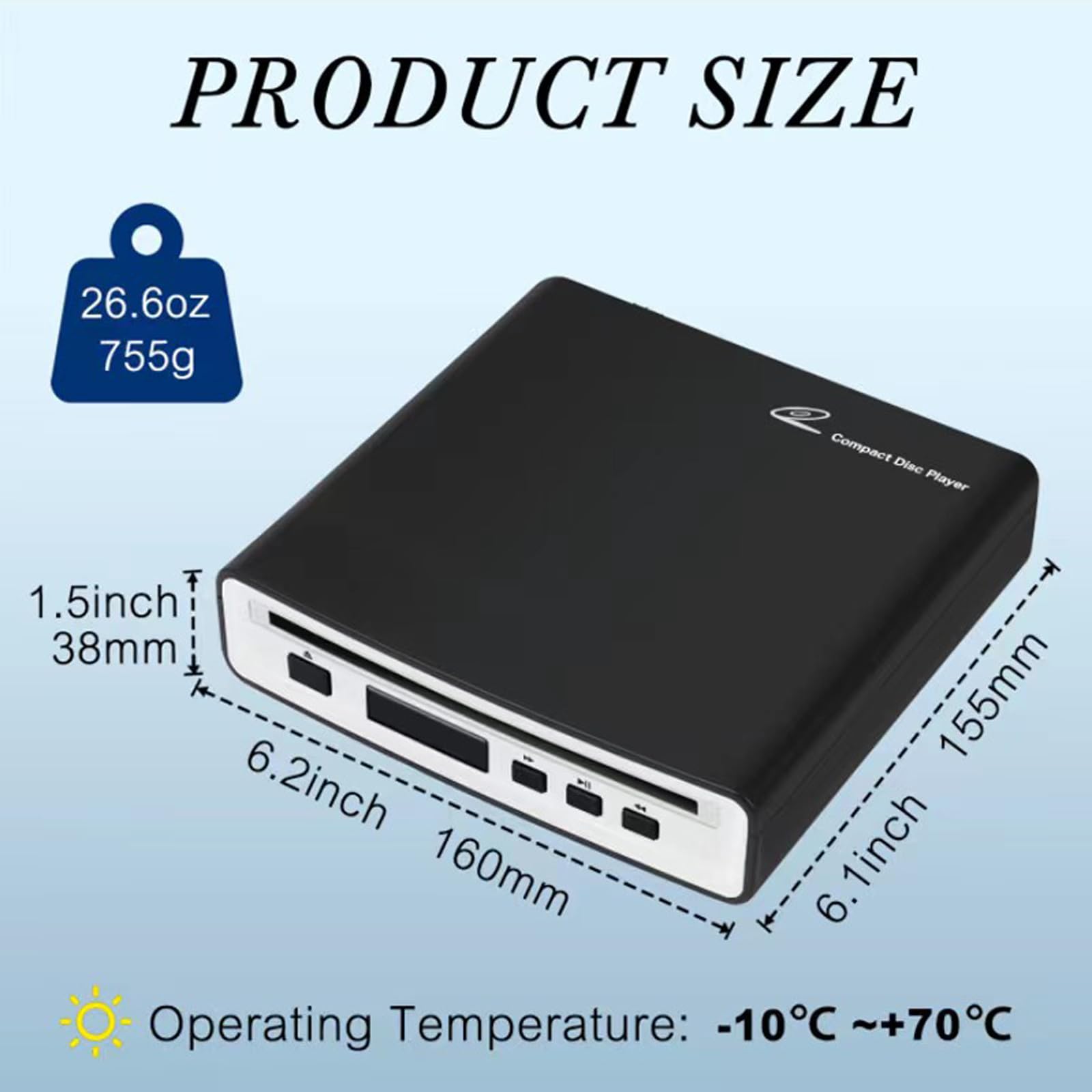 [Updated New Version] FLWLKEJI External Universal Car CD Player Vehicle CD Player,Portable CD Player for Car/TV/Laptop with USB or Type-C Port AUX Port Plug&Play and FM Transmitter Play CDs