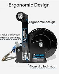 AOFCRELI Boat Trailer Winch 1600LBS Hand Winch with