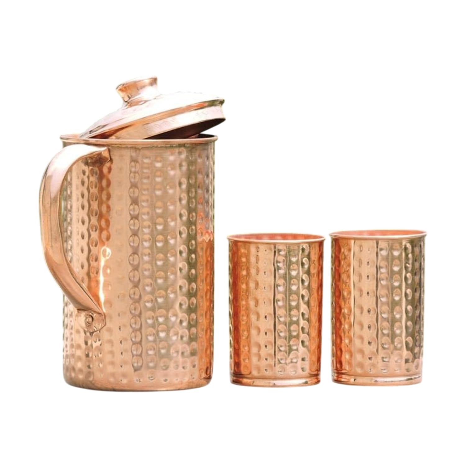 2activelife Copper Water Pitcher with Copper Cups | 50.7 oz, Brown, Ayurveda Health Benefits