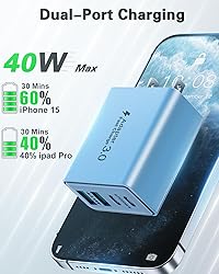 USB C Charger Block, 2-Pack 40W USB C Fast Charging