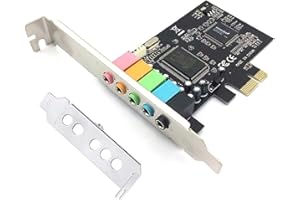 Pardarsey PCIe Sound Card, 5.1 Internal for PC Windows 7 with Low Profile Bracket, 3D Stereo PCI-e Audio Card, CMI8738 Chip 3