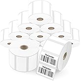 2.25" x 1.25" Direct Thermal Barcode Labels - 12 Rolls 1000 Label/Roll White Perforated Multipurpose Labels, 12000 Self Adhesive Mailing Label Compatible with Zebra, Rollo, MUNBYN