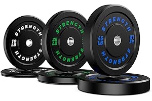 XDDIAS Bumper Plates, Olympic Bumper Plates Set, 2-Inch Rubber Weight Plates with Steel Insert for Weight Lifting and Strength Training - Sold in Single, Pairs or Sets