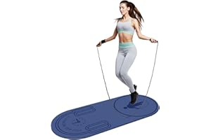 LERYG 8/20/30mm Jump Rope Mat Fitness Exercise Mat Durable, Non-Slip, Workout Mats with Jump Rope & Carrying Bag for Home Gym Flooring (55"x 24")