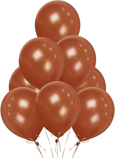 SHATCHI Dark Brown Balloons 50 Pack 12 Inch Latex Biodegradable