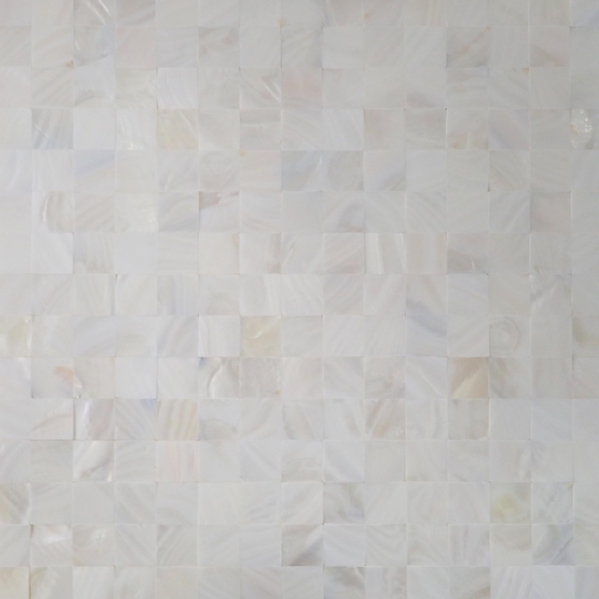 Incudo White Mother of Pearl Square Gapless Mosaic Tile - 300x300mm, Mesh Backing