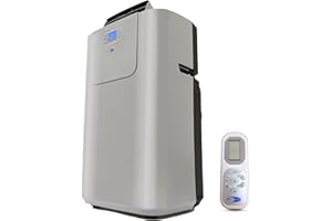 Whynter Portable Air Conditioner 12,000 BTU with Dual Hose Dehumidifier & Cooling Fan for 400 Sq Ft Rooms, Includes AC Unit Window Kit Elite ARC-122DS (7,000 SACC), Silver