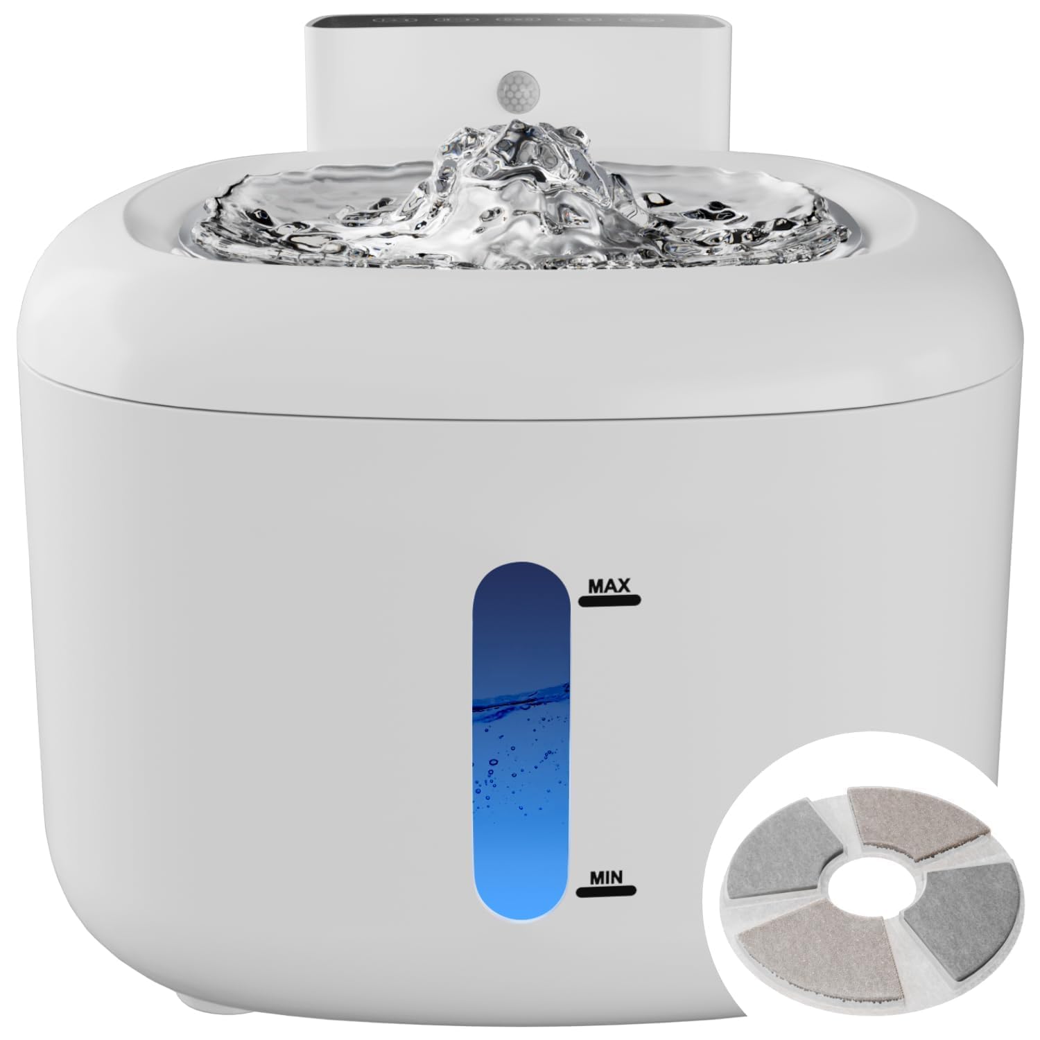 Photo 1 of Pawinner Stainless Steel Cat Water Fountain, 1.8L Pet Water Fountain, Automatic Pet Water Dispenser, LED Water-Level Window, Ultra Quiet with Motion Sensor Cat Fountain for Drinking for Cats Indoor
