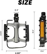 Hycline 9/16 Inch Bike Pedals Aluminum Non-Slip Replacement Pedals Set view 7