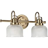 Archie Collection 2-Light Clear Double Prismatic Glass Coastal Bath Vanity Light Polished Chrome