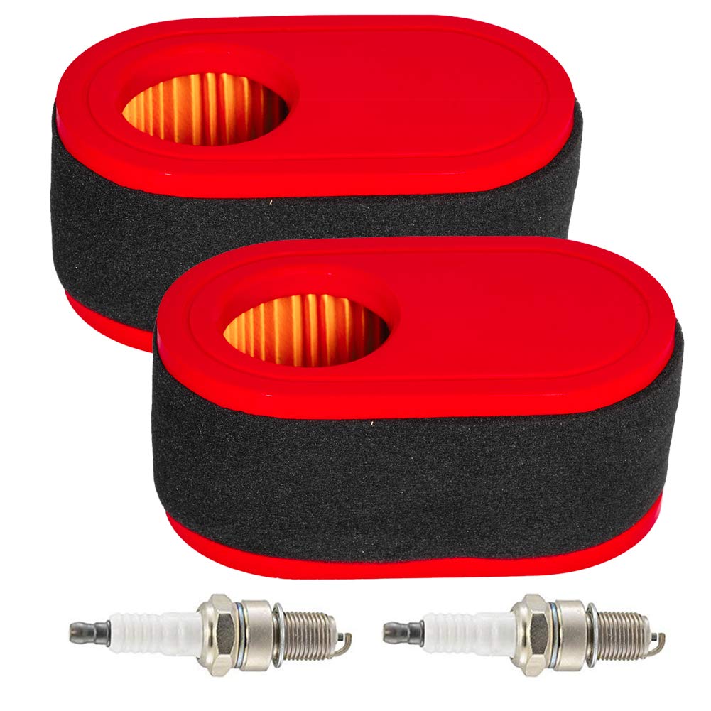 OxoxO 937-05065 951-12260 Air Filter Spark Plug Compatible with MTD Yard Manchines Troy-Bilt Cub Cadet Engine 178-L0 178-LU 4P90HU 4P90JHA 4P90JT 4P90JU 4P90M0 4P90MU (2 Set)