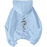SOLY HUX Women's Graphic Hoodies Drawstring Long Sleeve Moon Print Sweatshirt Pullover Fall Tops