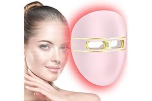 F FIWENE LED Face Mask Light Therapy, FSA Red Light Therapy for Face Wrinkle, Blue Light Therapy Mask for Face Acne, Rechargeable