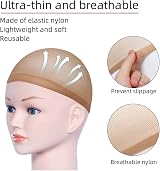 URAQT Wig Caps 8 Pcs Nylon Ultra Thin Breathable Unisex Wig Net Cap view 3