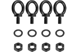 Antrader Eye Bolts with Nuts,M10 Stainless Steel Machinery Shoulder Lifting Eye Bolt Lifting Shoulder Eye Bolts Lifting Ring Threaded Eyebolts with Washers and Nuts Set of 4