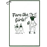 Juoqg Fore The Girls Golf Towel, Funny Retro Golf Bag Towel with Clip for Women, Golfing Accessories for Women, Golfing Gifts for Lady Sister Friend, Retirement Birthday Gifts for Golfer Fan Player