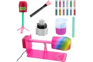 LFSUM Cup Turner for Crafts Tumbler Cup Spinner Machine Kit,Wood Cuptisserie Turner DIY Glitter Epoxy Tumblers with Silent UL Motor Safety Switch 2 Foams Accessories (Simple)