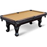 EastPoint Masterton Billiard Table, Pool Table, for Adults, Engineered Wood | Parlor-Style Drop Pockets, K66 Rubber Bumpers, Scratch-Resistant Rail, Built-In Leg Leveling, Pool Cues, Man Cave Furniture