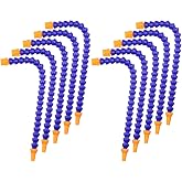 TOPPROS Round Nozzle Flexible Oil Coolant Pipe Hose, Pack of 10 | 1/4PT, Blue Orange