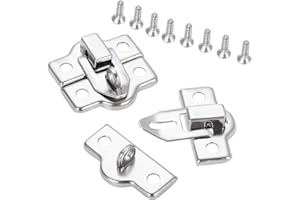 dophee 2Pcs Mini Box Latch Clasps, Jewelry Box Chest Gift Wine Wooden Case Toggle Latch, Lockable Hasp Hook with Screws, 26x2