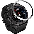 AISPORTS Bezel Styling Compatible for Garmin Fenix 7 Bezel Ring Adhesive Cover Anti Scratch Protection Stainless Steel Metal Bezel Loop Dial Frame Circle Protective Case Cover for Garmin Fenix 7