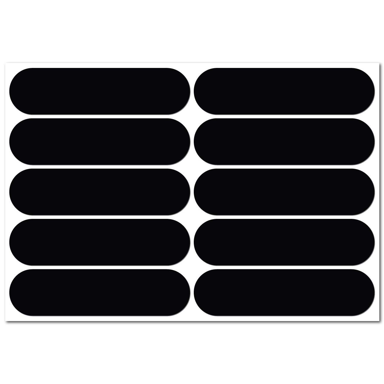 B REFLECTIVE Éco Basic, 10 Retro Reflective Stickers kit, Night high Visibility Safety, Universal Adhesive for Bike/Stroller/Buggy/Helmet/Motorbike/Scooter/Toys, 7 x 1,8 cm, Black