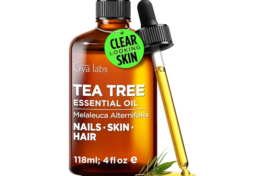 100% Pure Tea Tree Essential Oil 4 Fl Oz - Tea Tree Oil for Skin and Nails | Undiluted Australian Melaleuca Oil, Purity Tested, For Face, Diffuser and Aromatherapy, Non-GMO, Dropper - Gya Labs