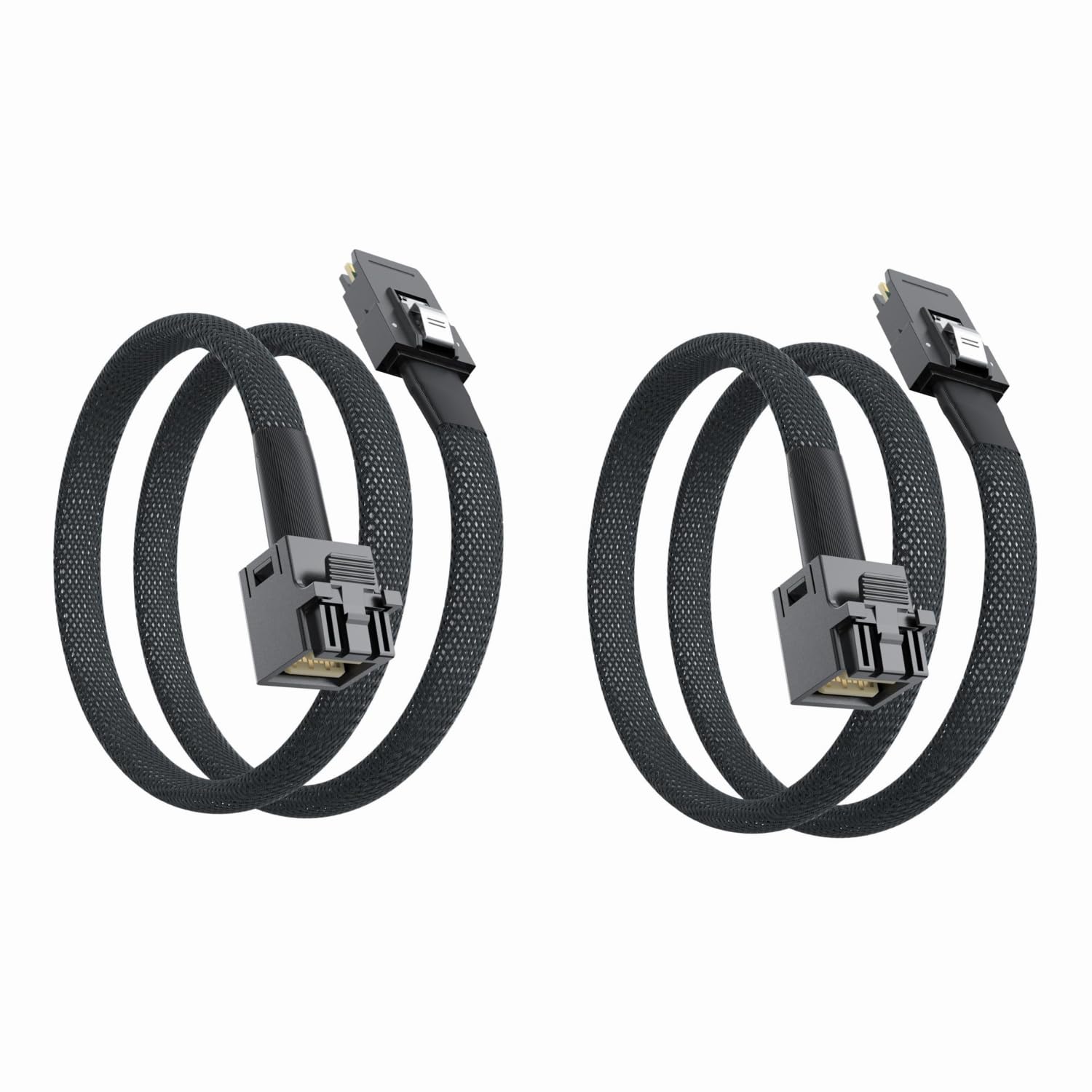 ipolex SFF-8643 to SFF-8087 Mini SAS HD Cable, SAS 3.0 to 2.0, Compatible with RAID Controllers, Servers, Backplanes and Hosts, 100-Ohm, 0.8-m(2.6ft), 2 Pack