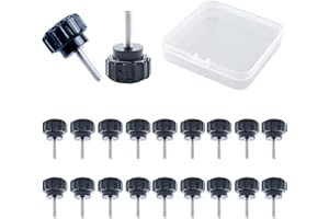 MOROBOR Knurled Thumbscrew Screw, 20pcs M3 x 12 mm Carbon Steel Threaded Knurled Thumbscrew Grip Knobs Thumb Screw for Machinery Latche with Storage Case