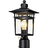 APOTO Dusk to Dawn Outdoor Post Lights,Black Waterproof Lamp Post Light Fixture, Aluminum Lamp Posts Outdoor Lighting Pole La