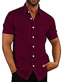 COOFANDY Men's Casual Linen Button Down Shirt