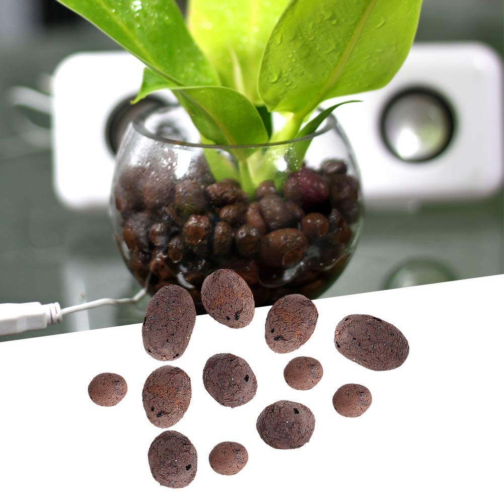 FOLOSAFENAR Clay Pebble, Hydroponic Rock Clay Carbon Material Easy To Use Water Planting and Safe for Hydroponic Plant and Soilless Culture