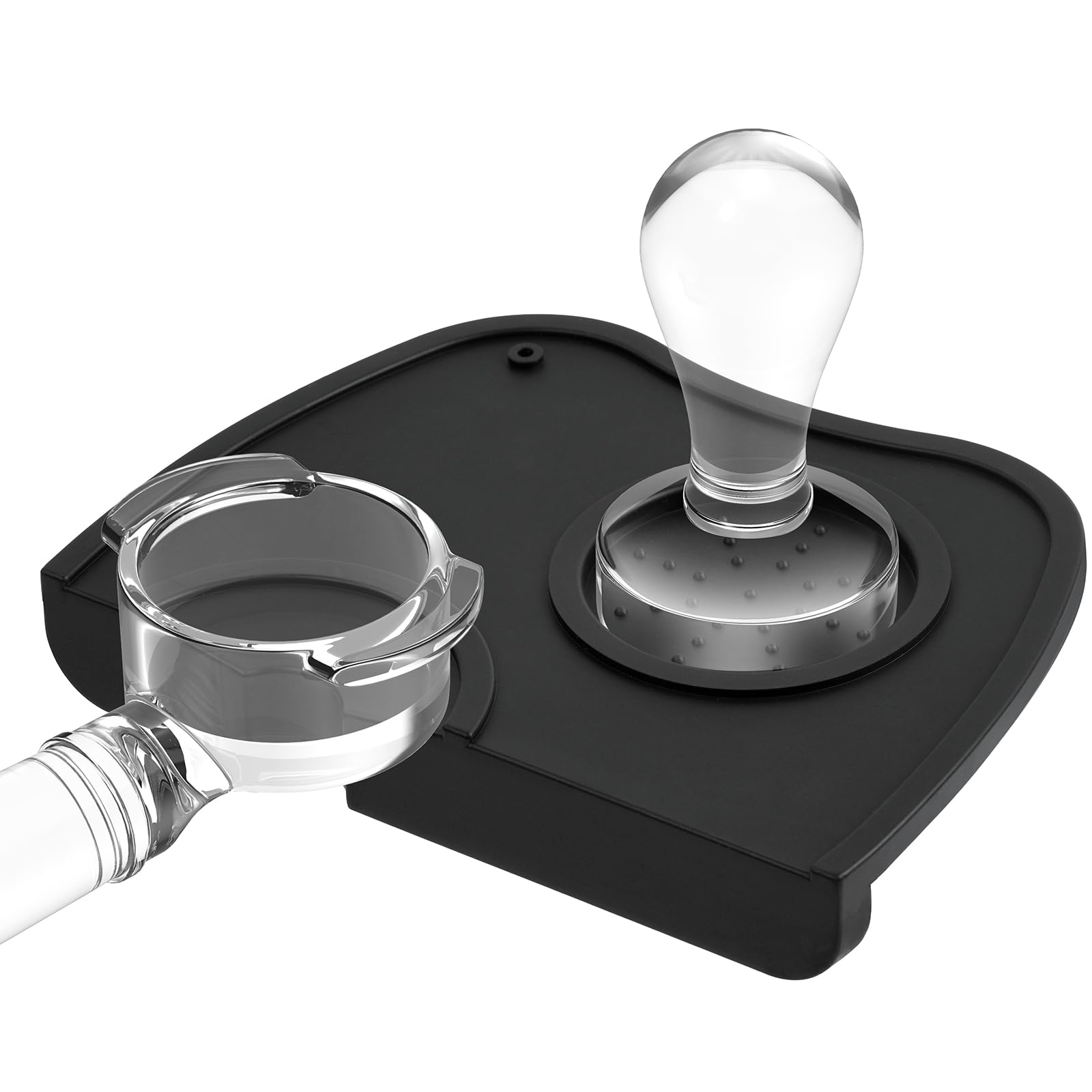HOTUT Coffee Tamper Mat, 17.5 * 12.5 cm Espresso Silicone Mat, Tamping Mat, Non Slip Countertop Coffee Tamper Mat, Coffee Espresso Flat Tamping Mat for Barista Tool Home Kitchen Coffee Shop
